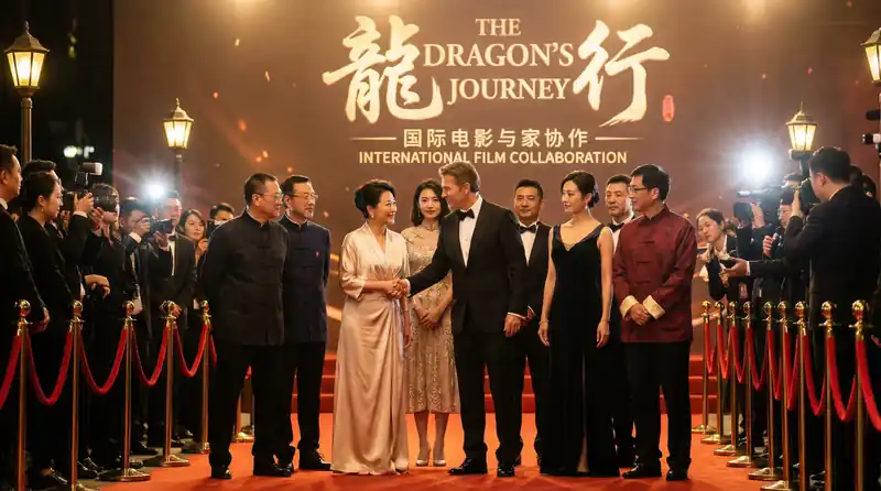 暗网猎奇国际电影首映红毯活动，中外影星盛装出席合影留念